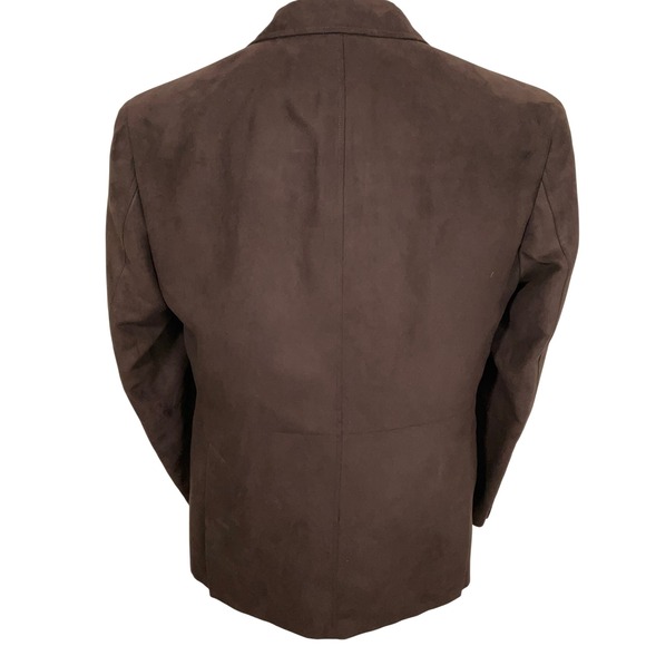 Ralph Lauren Blazer Mens 40L Brown Faux Suede 2-Button Minimalist Sport Coat - Picture 4 of 11